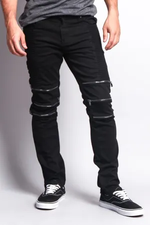 Zippered Biker Skinny Fit Pants